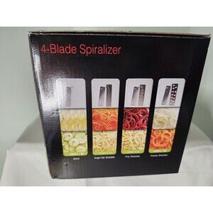 WILLIAMS SONOMA Paderno World Cuisine 4 Blade RED Spiralizer Vegetable Slicer